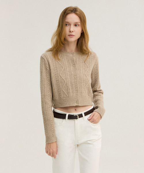 Плетеный кардиган WK-18, Beige