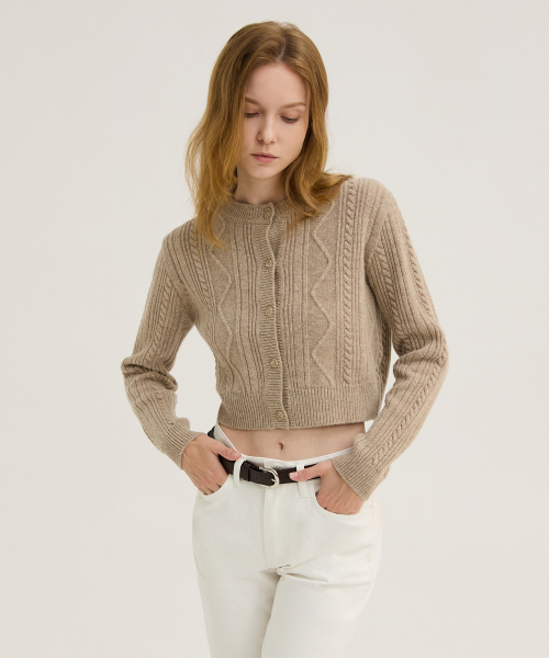 Плетеный кардиган WK-18, Beige