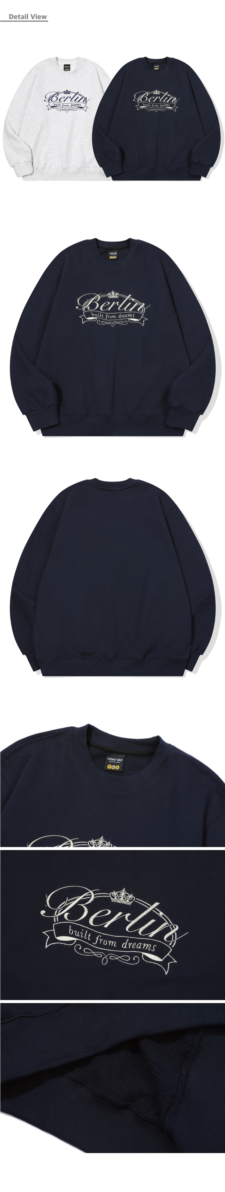 EMBROIDERY SWEATSHIRT - 4 COLORS NAVY