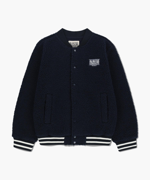 FLEECE VARSITY JACKET navy