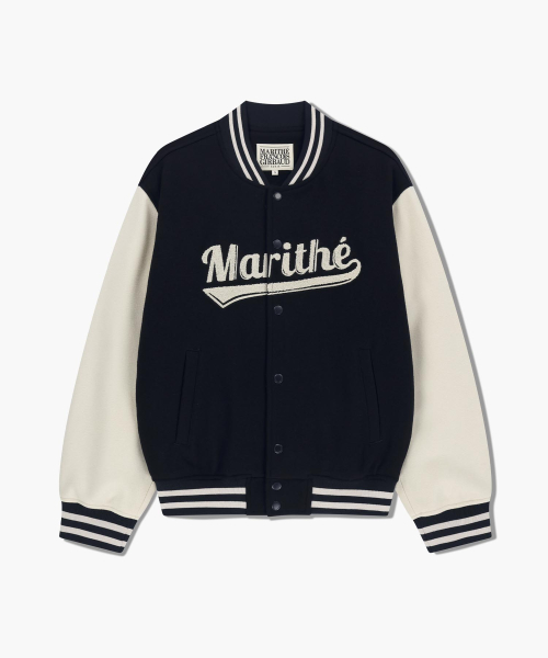 WOOL VARSITY JACKET dark navy