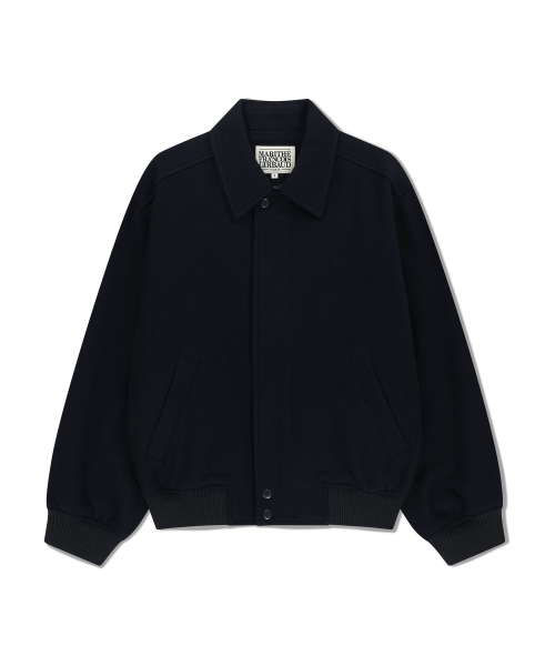WOOL COLLAR VARSITY JACKET navy