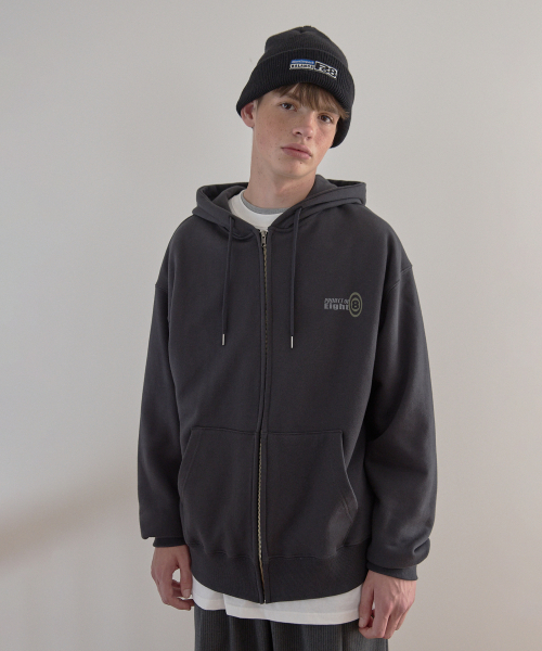 8SYMBOL ZIP-UP HOODIE - DARK GREY
