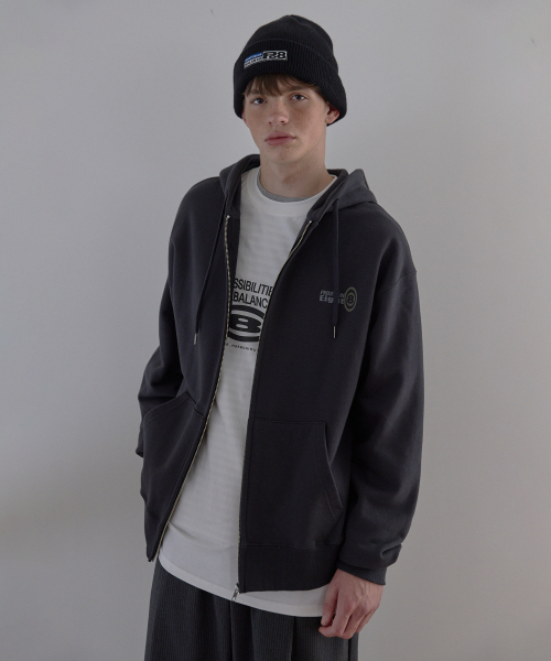 8SYMBOL ZIP-UP HOODIE - DARK GREY