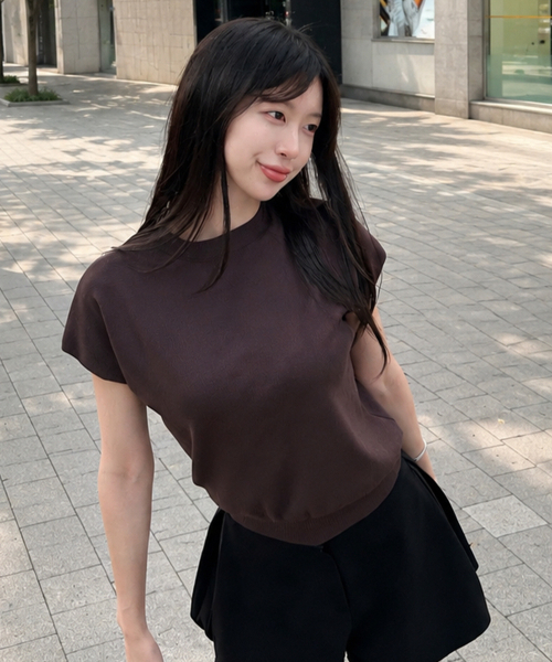 [W] Cap Sleeve Mock Neck Knit - 6 colors thumbnail 10