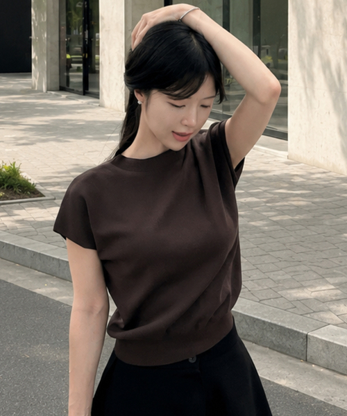 [W] Cap Sleeve Mock Neck Knit - 6 colors thumbnail 11