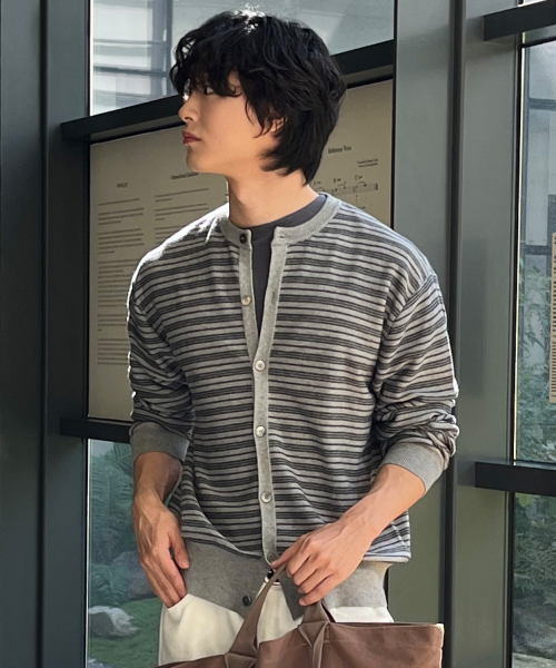 Everyday Round Knit Cardigan [GrayST]