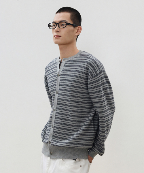 Everyday Round Knit Cardigan [GrayST]