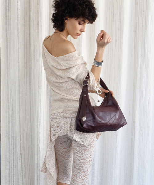 CACTUS HOBO BAG MINI [Burgundy]