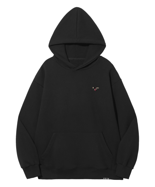 PD камуфляжный оверфит худи с надписью — Black (Red)