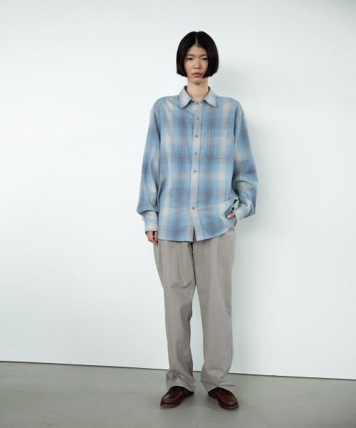 Nep Shadow Check Shirt Blue