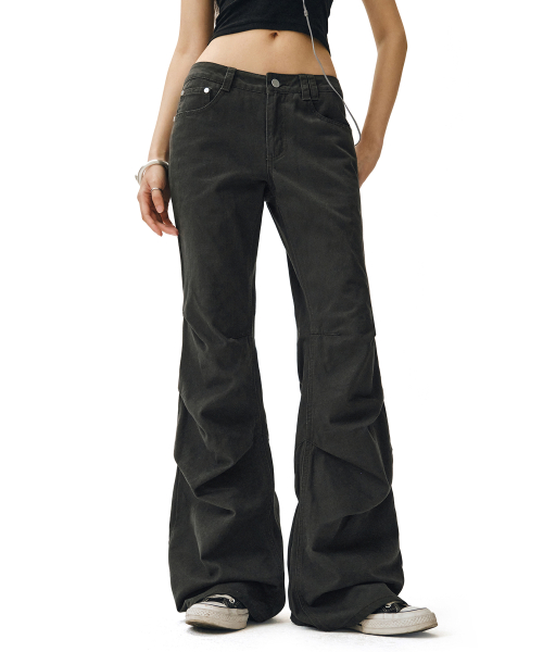 Flared Shirring Pants DCWPT017CHARCOAL