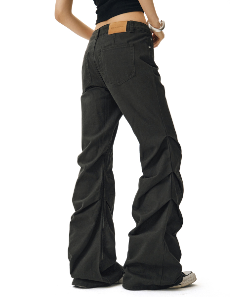 Flared Shirring Pants DCWPT017CHARCOAL