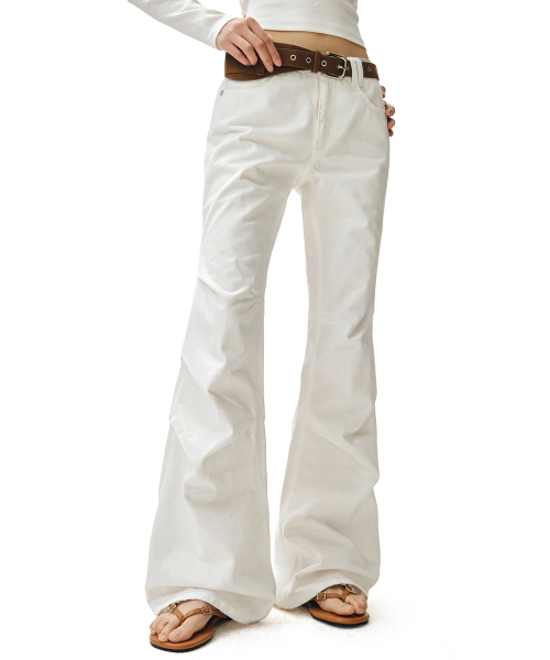 Flared Shirring Pants DCWPT017WHITE