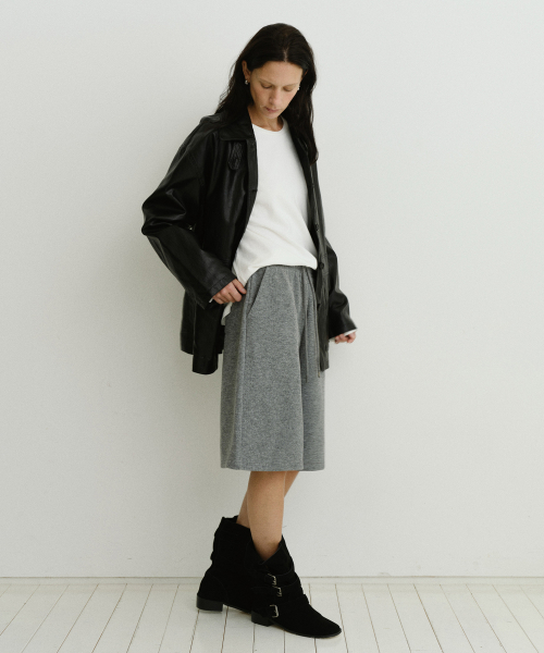Knit bermuda pants