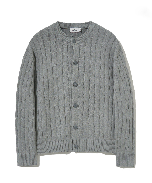 Мягкий кардиган в косичку round-neck Navy COOSCD021NAVY