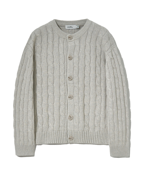Мягкий кардиган в косичку round-neck Navy COOSCD021NAVY