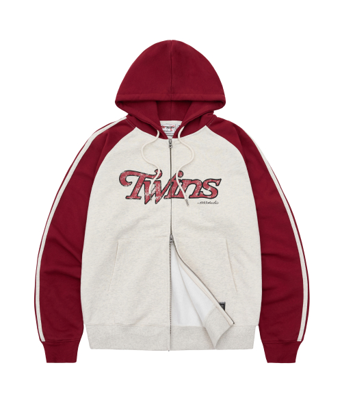 [LG Twins x 1993 Studio] Худи-трек на молнии с рукавом реглан_Red