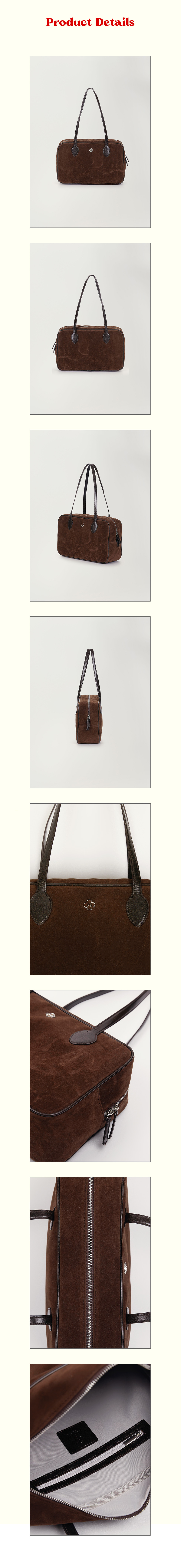 MUSINSA公式 | HEEARI Sage Suede Square Bag_Brown