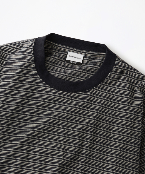 THIN STRIPE LONG SLEEVE TEE_NAVY/IVORY