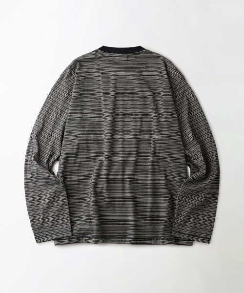THIN STRIPE LONG SLEEVE TEE_NAVY/IVORY