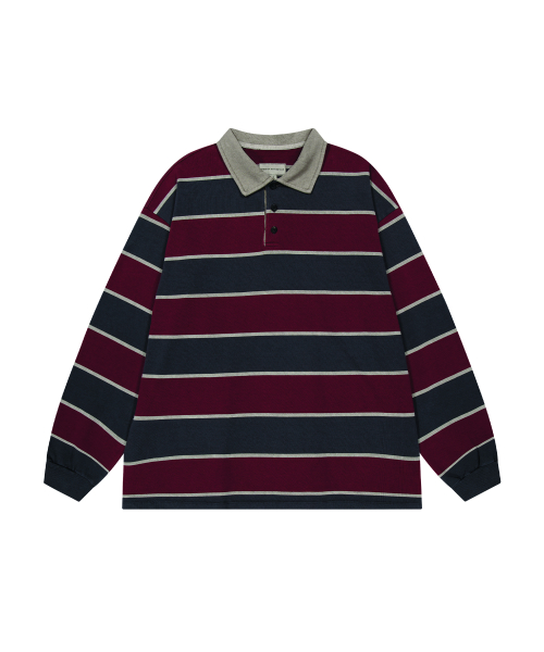 Vtg stripe polo shirt (vtg beige)