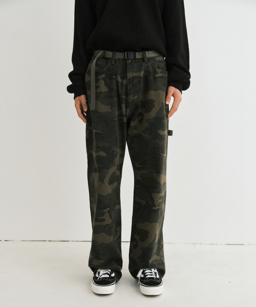 Washed duck double pants (camouflage)