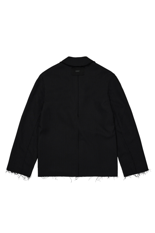 DEINET ROUGH CUT DETAIL BLAZER IN BLACK