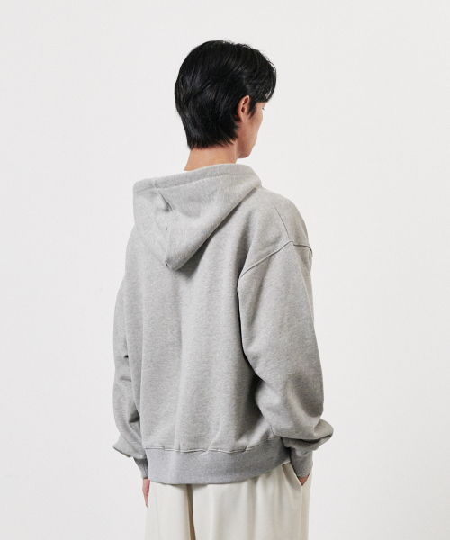 Свободный укороченный зип-худи Melange Grey