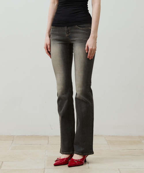 CIEL BOOTCUT DENIM PANTS / BLACK
