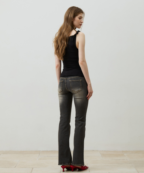 CIEL BOOTCUT DENIM PANTS / BLACK