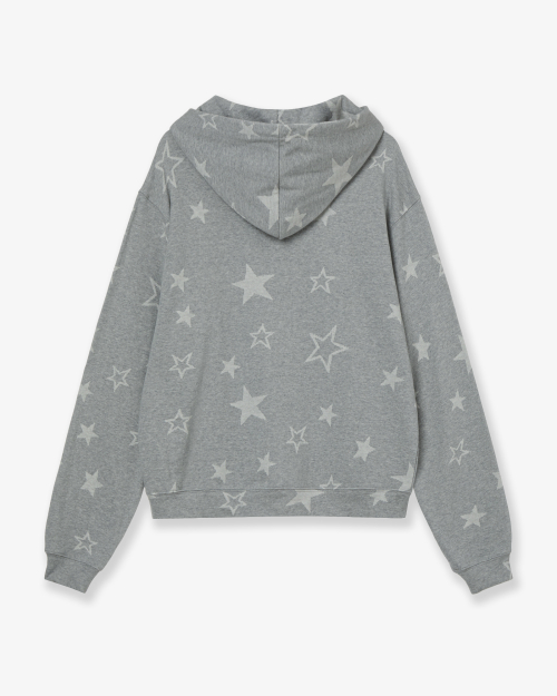 WEB LOGO STAR LOOSED HOODIE [GREY]