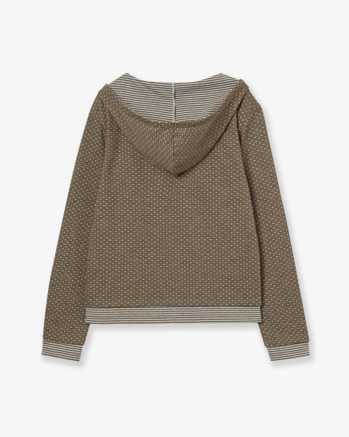 Футболка Henley neck с капюшоном [KHAKI]