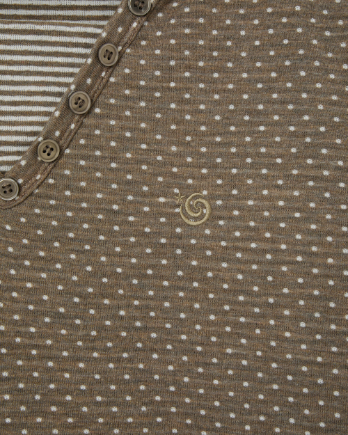 Футболка Henley neck с капюшоном [KHAKI]
