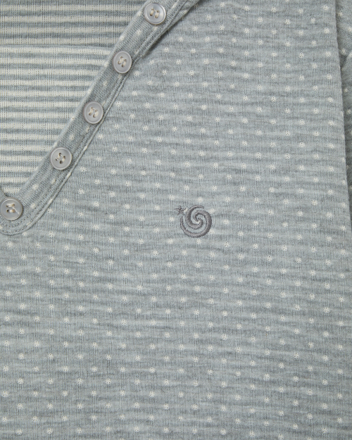 Футболка Henley neck с капюшоном [LIGHT GREY]