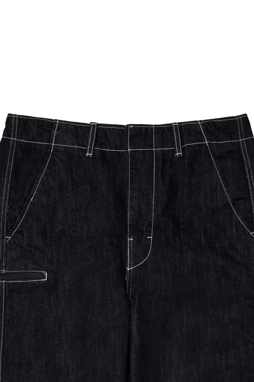 DEINET CURVED DENIM PANTS IN INDIGO