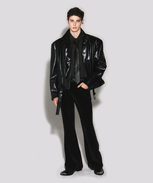 Vesper tape detail boots cut pants black