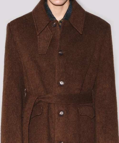 Monterra handmade wool balmacaan coat brown thumbnail 4