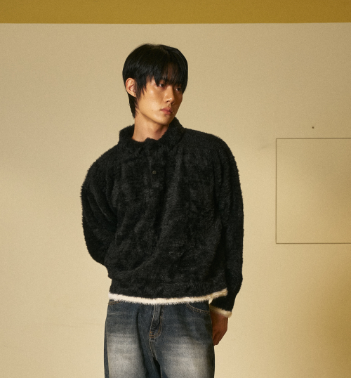 Mohair Washable Kara knit BLACK