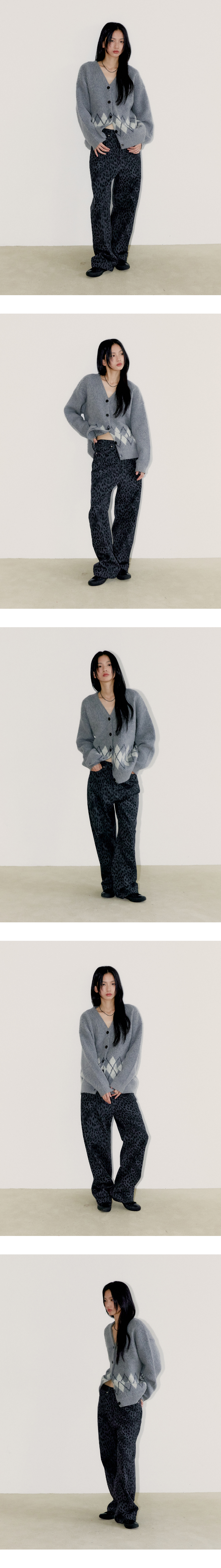 MUSINSA | OAFISH WIDE LEOPARD PANTS, CHARCOAL