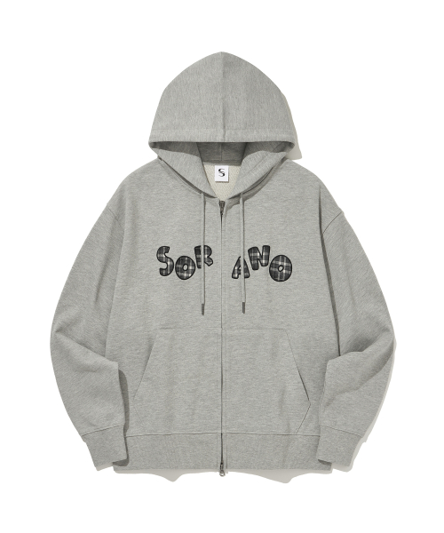 SORANO Checkpatch HOODIE ZIP-UP[2Color]