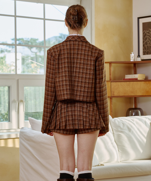 WHITNEY CROP JACKET / BROWN