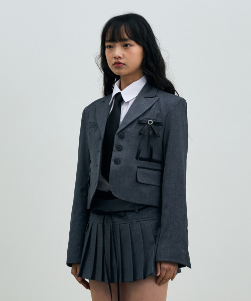 ASTRAL CROP JACKET / CHARCOAL