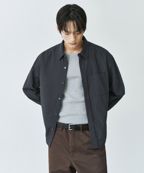 [X] PINTER CROP GAUZE SHIRT [GRAPHITE]