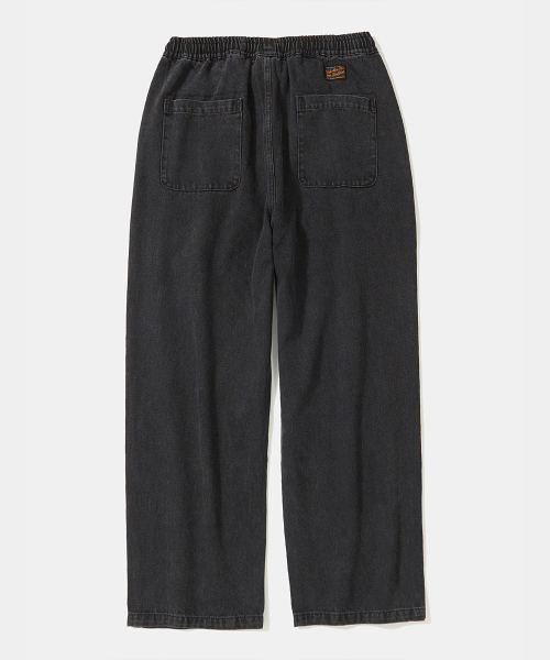 M-LABEL LOOSE-FIT PINTUCK DENIM PANTS_GRAY JEAN