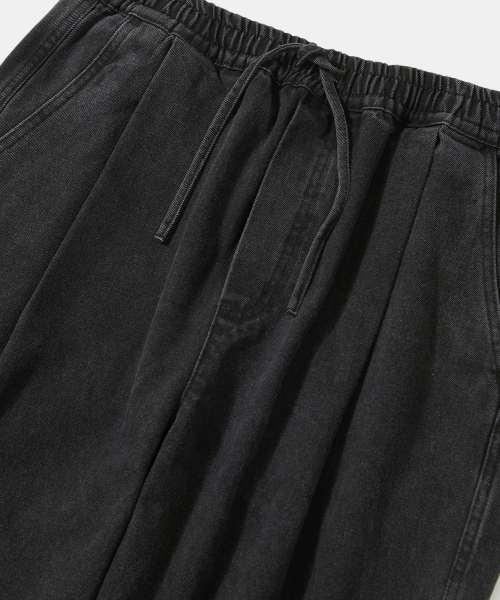 M-LABEL LOOSE-FIT PINTUCK DENIM PANTS_GRAY JEAN