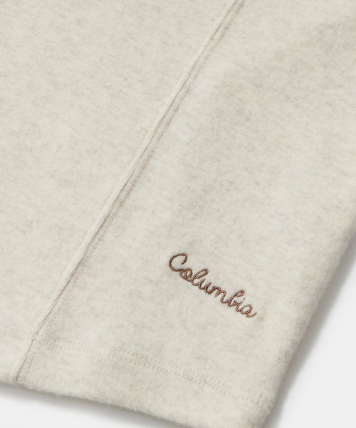 TINY SCRIPT SLIM CROP WOMEN HOODIE_OATMEAL