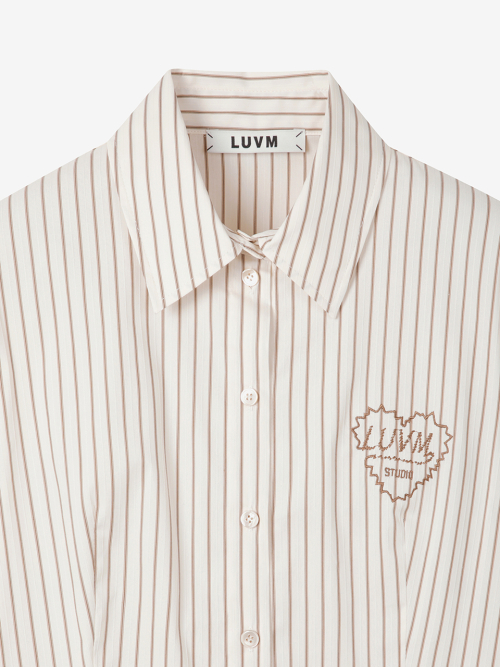 LOGO STRIPE SHIRTS_BEIGE
