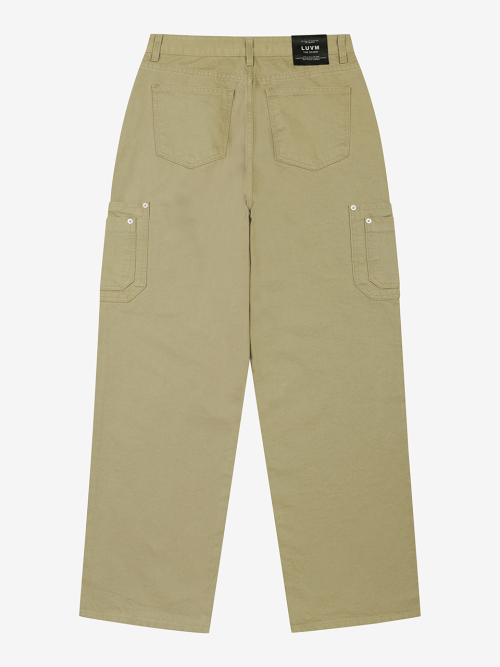 WIDE FIT COTTON PANTS FOR MEN_BEIGE