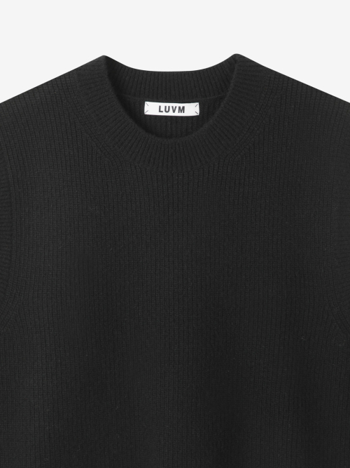RIBBED WOOL VEST_BLACK